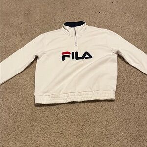 Fila Men's White Zip-Up Sweater